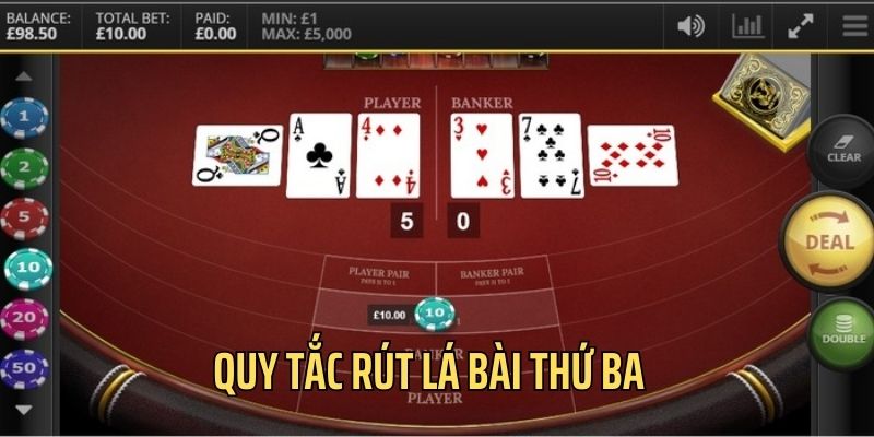 Quy tắc rút lá bài thứ 3 đã được nhà cái nêu rõ