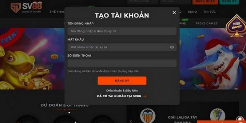 Người chơi nên chú ý tạo mật khẩu bảo mật an toàn khi đăng ký