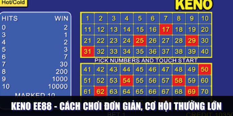 Keno EE88 – Cách Chơi Đơn Giản, Mang Cơ Hội Thưởng Lớn