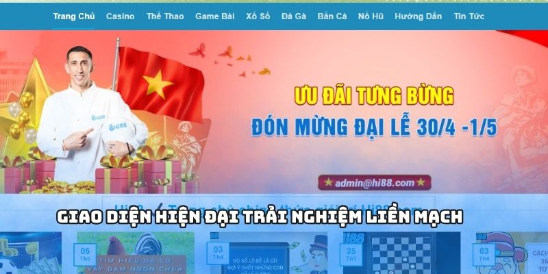 Giao diện hiện đại trải nghiệm liền mạch