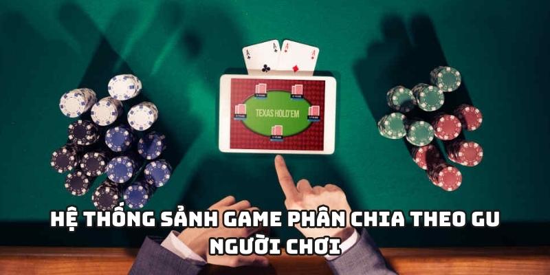 Hệ thống sảnh game tại net88 chia theo gu người chơi