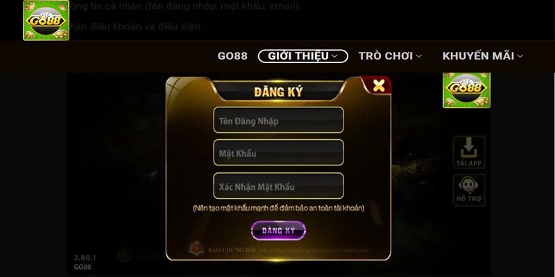 Quy định GO 88 để xác minh tài khoản