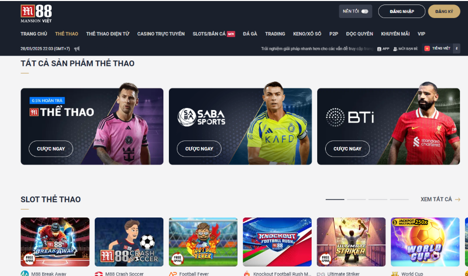 M88 với game thể thao hấp dẫn nhất